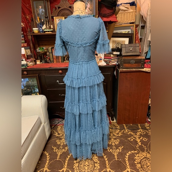 NWT Ivy City Co Whimsical Dress (maxi-length) in Slate Blue, Size SMALL. - Picture 7 of 10